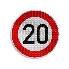 Petit autocollant de signalisation routière – Mini panneau de signalisation – Diamètre 10 cm – Réfléchissant – Divers autocollan