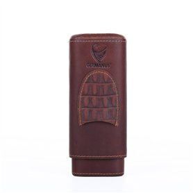 GERMANUS Étui à cigares en cuir marron bœuf II