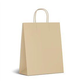Inoverse 50 Sacs en Papier Kraft avec Poignées – 22 x 10 x 28 cm – Marron Sacs Cadeaux Recyclables