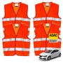 4 gilets de sécurité pour voiture ISO20471 orange 2024 - gilets de sécurité lumineux et réfléchissants pour voitures et camions