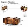 Store HD Boîte à énigmes magique - Boîte cadeau délicate - Boîte en bois - Gadgets - Compartiment secret - Cadeaux en argent - E