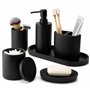 DELUXXOO® Lot d'accessoires de salle de bain 6 pièces de qualité supérieure