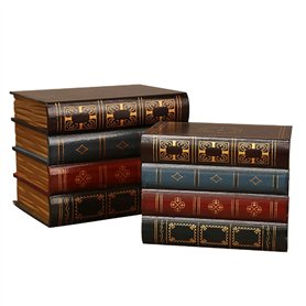 Lot de 2 boîtes de rangement vintage en bois pour bijoux - Imitation livres