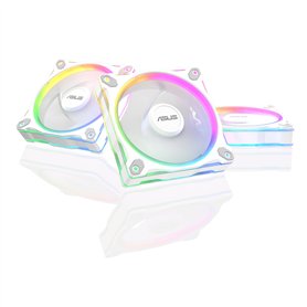 ASUS PRIME MR120 ARGB REVERSE (Blanc) – Lot de 3 ventilateurs de boîtier 3 en 1 (120mm PWM