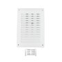H&C VENT Grille d'aération rectangulaire blanche 250 x 170 mm avec curseur et moustiquaire - Grille de protection contre les int