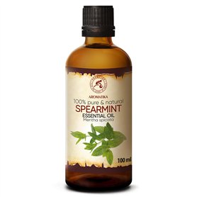 Huile Essentielle de Menthe Verte 100ml - Mentha Spicata - Sauna - Soins du Corps - Massage - SPA - Diffuseur Arômes - Relaxatio
