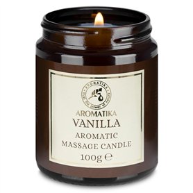 Bougie de Massage Vanille 100g - Bougie de Cire de Soja - Bougie aux Huiles de Noix de Coco et d'Amande - Oléorésine de Vanille