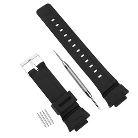 ENET 16mm Bracelet de Montre en Caoutchouc Étanche Bracelet de Montre de Montre Remplacement Compatible avec Casio GLX GA-200 GA