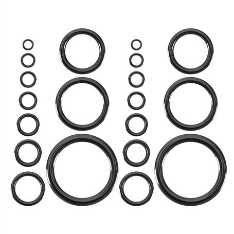 40pcs Canne à Pêche Céramique Guides Anneau Ensemble 10 Tailles 4.8mm-29.9mm Diamètre Extérieur Remplacement Canne à Pêche Oeil