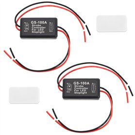 2pcs Clignotant Stroboscopique 12V-24V Clignotant Contrôleur Module Clignotant pour Feu Stop LED Feu Stop Arrière Véhicules à Mo