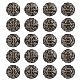 EMSea 20pcs Boutons de Vêtements en Métal 17mm - Forme Ronde Vintage pour Couture et Embellissements - Attache Décorative pour M
