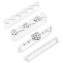 EMSea Lot de 4 anneaux décoratifs pour bracelet de montre - En forme de cœur - Ornement en métal - Largeur : 20 mm - 21 mm - Bra