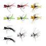 EMSea Lot de 10 Leurres de Pêche à La Mouche en Mousse Taille 6 Blanc Noir Rouge Jaune Orange - Leurres de Surface pour Bar Crap