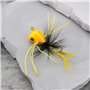 EMSea Lot de 10 Leurres de Pêche à La Mouche en Mousse Taille 6 Blanc Noir Rouge Jaune Orange - Leurres de Surface pour Bar Crap