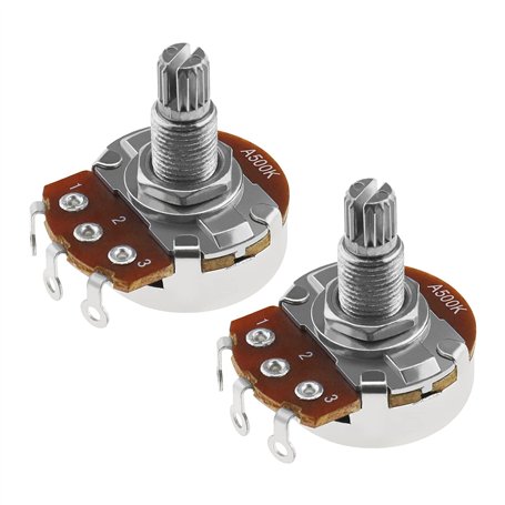 YINETTECH Lot de 2 mini potentiomètres métriques 18 mm A500 K pour guitare électrique