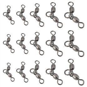 YINETTECH Lot de 50 émerillons en Laiton à Trois Voies pour Matériel de Pêche 2# X 3# - 6# X 7# en Forme de T pour La Pêche Au C
