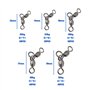 YINETTECH Lot de 50 émerillons en Laiton à Trois Voies pour Matériel de Pêche 2# X 3# - 6# X 7# en Forme de T pour La Pêche Au C