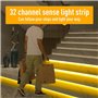 Ocnvlia LED Capteur de Mouvement Bande Lumineuse Escalier 32 Canaux Gradation LumièRe IntéRieur Mouvement Veilleuse 12V / 24V Ba