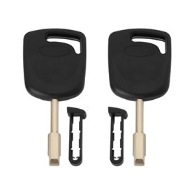 VGOL Lot de 2 Clés de Transpondeur FO21 Noires pour Clé de Voiture Lame de Clé de Voiture Compatible avec Ford Escort Fiesta Mon