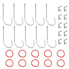 VGOL Lot de 10 hameçons de pêche en acier au carbone pour crevettes vivantes d'eau douce et salée
