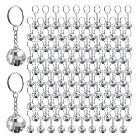 Plmvhpb Lot de 96 mini porte-clés boule disco - Cadeaux des années 70