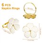 Iegefirm Lot de 6 Ronds de Ronds de Fleurs Blanches Boucles de Porte-Serviettes éLéGants pour Table à Manger