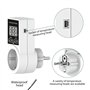 Iegefirm 1 Prise de Thermostat avec Capteur, Prise de ContrôLeur de TempéRature NuméRique, Interrupteur de TempéRature éTanche, 