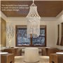 Roundsky Macramé Abat-Jour Suspendu Pendentif Lumière Couverture Moderne Bureau Chambre Salon Pépinière Dortoir Bohème Décor à