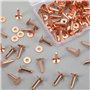 PRATYAHARA 50 Ensembles de Rivets et Bavures en Cuivre, Rivets en Cuivre pour Cuir pour Ceintures Portefeuilles Colliers en Cuir