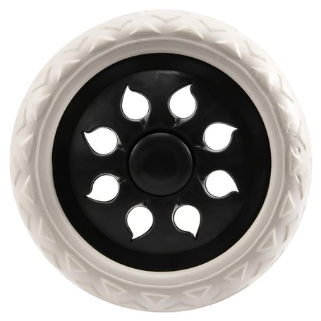 Geieold Noir Blanc Noyau Plastique Mousse Chariot pour Achats Roulettes Panier Roue