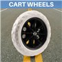 Geieold Noir Blanc Noyau Plastique Mousse Chariot pour Achats Roulettes Panier Roue