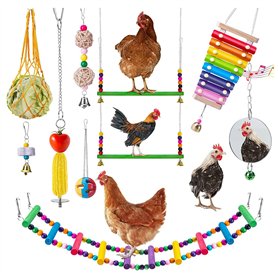 OVNSHVN Poulet pour Poules Poulet Xylophone Jouet Poulet Pont BalançOire Poulet Picorer Poulet Miroir