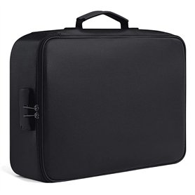 Geieold Sac à Documents Ignifuge avec Serrure Bureau à Domicile Voyage BoîTe de SéCurité Ignifuge et éTanche PoignéE Portable St