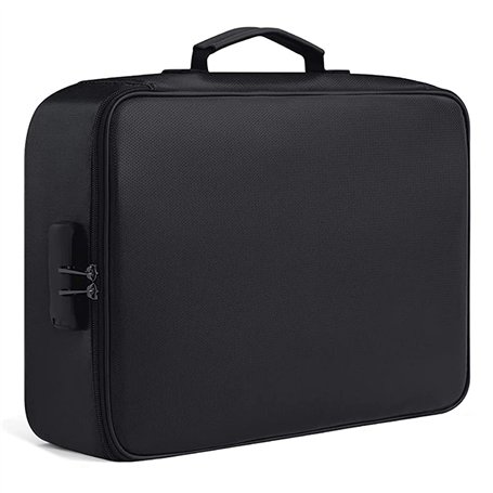 Geieold Sac à Documents Ignifuge avec Serrure Bureau à Domicile Voyage BoîTe de SéCurité Ignifuge et éTanche PoignéE Portable St