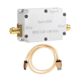 Geieold Amplificateur à Faible Bruit 10M-6GHz Gain 20DB Haute PlanéIté LNA RéCepteur de Conduite de Signal pour Radio FM Radio