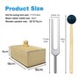 Torribaly Diapason 432 Hz avec boîte de résonance, diapasons en alliage d'aluminium avec marteau en silicone, diapasons pour la 