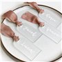 Croerma 50 Pièces Cartes de Mariage en Acrylique Givré avec Décoration Transparente, Plaque Nominative Acrylique, Carte de Place