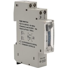 Quisiete Sul180A Minuterie Mécanique 24 Heures Programmables Din Interrupteur Minuterie Rail Interrupteur de Temps Mesure Analys