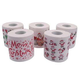 Quisiete 5 rouleaux de papier de père serviettes en papier de soie Décorations de Noël Noël Papa Salle de bureau Papier hygiéniq