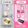 Htuygyjaw Kit d'accessoires pour casiers : fournitures scolaires pour filles, miroir tableau magnétique, support pour marqueurs 