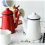 Dsdhuf Pot à Café en éMail de Qualité SupéRieure de 1,1L à Verser sur Le Pot à Eau en Poudre de Lait ThéIèRe pour CuisinièRe à G