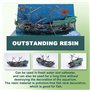 Geieold Grand Aquarium Naufrage DéCor Bateau en Plastique Ensemble RéSine Navire Fish Tank Ornements pour Aquarium DéCor Accesso