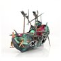 Geieold Grand Aquarium Naufrage DéCor Bateau en Plastique Ensemble RéSine Navire Fish Tank Ornements pour Aquarium DéCor Accesso