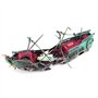 Geieold Grand Aquarium Naufrage DéCor Bateau en Plastique Ensemble RéSine Navire Fish Tank Ornements pour Aquarium DéCor Accesso