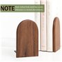 Ziiyoilh Serre-Livres en Bois, Étagère Robuste, Serre-Livres Antidérapants (2 Pièces)