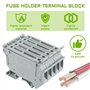 Dsdhuf UK5- UK5RD Sans LED Rail DIN Fusible Bornier Déconnexion Bornier Vis Clip (Paquet de 10 Pièces, Gris) Facile à Utiliser