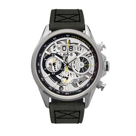 AVI-8 Hommes Analogique chronographe Montre avec Bracelet en Cuir AV-4065-01