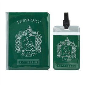 Cinereplicas Harry Potter - Étiquette à bagage & couverture de passeport Serpentard - Licence Officielle