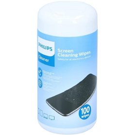 Philips Lot de 100 lingettes de nettoyage pour écran et lunettes - Sans traces - Verrouillables Philips Lot de 100 lingettes de nettoyage pour écran et lunettes - Sans traces - Verrouillables