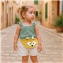 LES DÉGLINGOS Sac Banane Enfant Cyranos Le Renard en Velours Côtelé, 21x9 cm, Moutarde, Dès 3 Ans